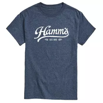 Мужская футболка с винтажным логотипом Hamm's и графическим рисунком Licensed Character, цвет Heather Blue