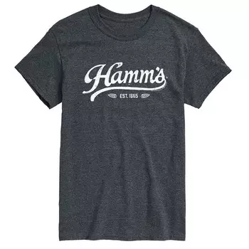 Мужская футболка с винтажным логотипом Hamm's и графическим рисунком Licensed Character, цвет Heather Gray