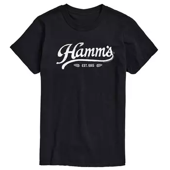 Мужская футболка с винтажным логотипом Hamm's и графическим рисунком Licensed Character, черный