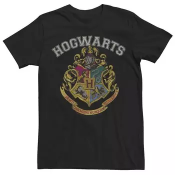 Мужская футболка с винтажным логотипом Harry Potter Licensed Character, черный