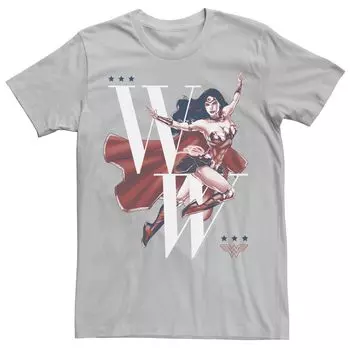 Мужская футболка с винтажным логотипом и плакатом Wonder Woman Licensed Character