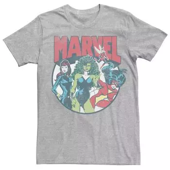 Мужская футболка с винтажным логотипом Marvel Female Heroes Licensed Character