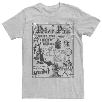 Мужская футболка с винтажным плакатом Disney Peter Pan Licensed Character