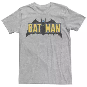 Мужская футболка с винтажным текстовым логотипом DC Comics Batman Licensed Character