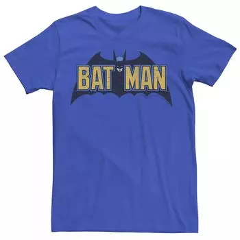 Мужская футболка с винтажным текстовым логотипом DC Comics Batman Licensed Character