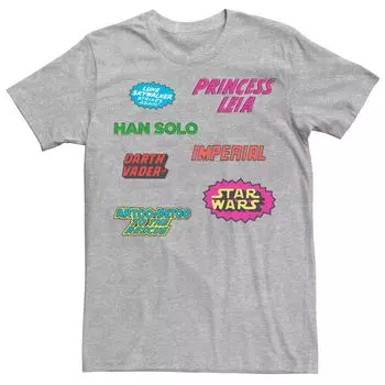 Мужская футболка с винтажными наклейками и логотипами Star Wars