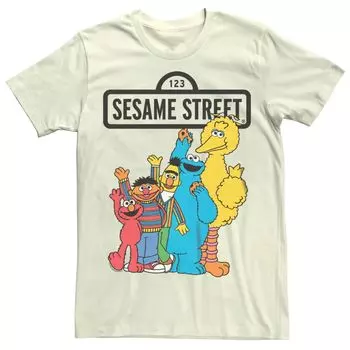 Мужская футболка с волнами из «Улицы Сезам Друзья» Licensed Character