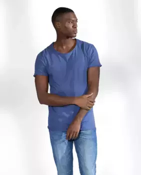 Мужская футболка с воротником для отдыха из органического хлопка Bread & Boxers, синий индиго