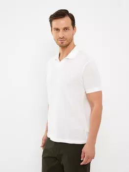 Мужская футболка с воротником-поло и коротким рукавом LCWAIKIKI Classic, экрю