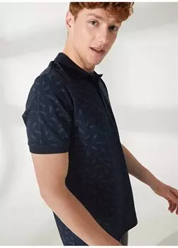 Мужская футболка с воротником поло Темно-синяя 232 LCM 242033 NEWPINE DARK BLUE Lee Cooper, темно-синий