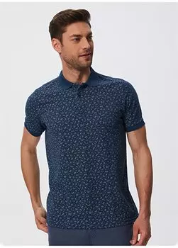 Мужская футболка с воротником поло Темно-синяя 232 LCM 242035 BOBBY DARK BLUE Lee Cooper, темно-синий