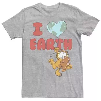 Мужская футболка с воздушным шаром Garfield I Heart Earth Licensed Character