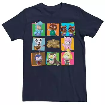 Мужская футболка с вставками Animal Crossing Group Shot Licensed Character