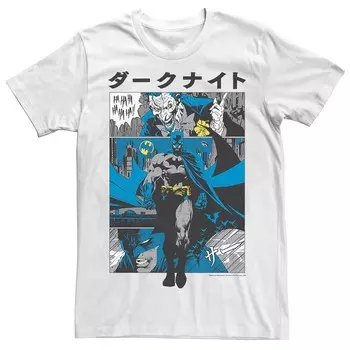 Мужская футболка с вставками кандзи в стиле DC Comics, Бэтмен, манга, белый