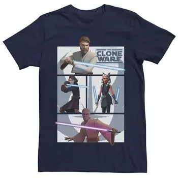 Мужская футболка с вставками «Войны клонов» и джедаями Star Wars