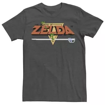 Мужская футболка с выцветшим логотипом The Legend Of Zelda Pixel Licensed Character