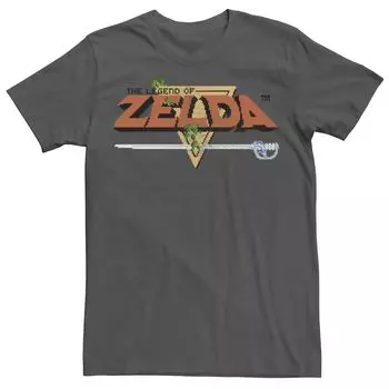 Мужская футболка с выцветшим логотипом The Legend Of Zelda Pixel Licensed Character