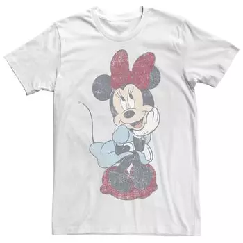 Мужская футболка с выцветшим портретом «Микки и друзья Минни Маус» Disney Licensed Character