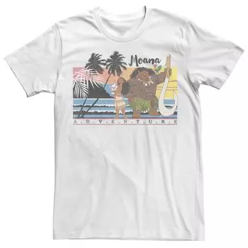 Мужская футболка с выцветшим портретом Moana & Maui Adventure Disney