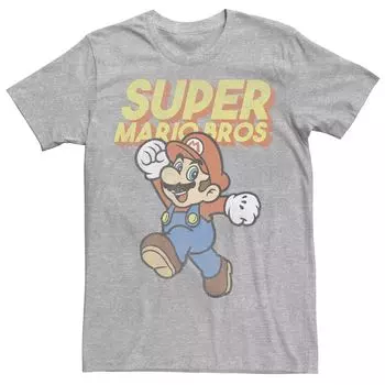 Мужская футболка с выцветшим портретом Nintendo Super Mario Bros Mario Licensed Character