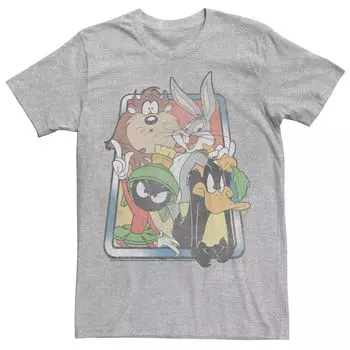 Мужская футболка с выцветшим портретом персонажей Looney Tunes, групповая съемка Licensed Character