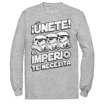 Мужская футболка с выцветшим портретом «Звездные войны» Unete El Imperio Te Necesita Stormtrooper Licensed Character