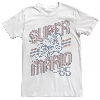 Мужская футболка с выцветшим винтажным портретом Super Mario 85 Licensed Character