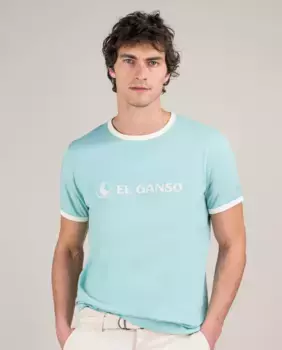 Мужская футболка с вырезом-качество и вышивкой El Ganso, зеленый