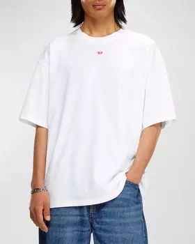 Мужская футболка с вышитой нашивкой D Diesel, цвет Bright White