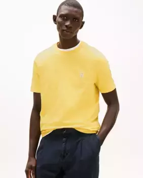Мужская футболка с вышитым брендингом Tommy Hilfiger, жёлтый