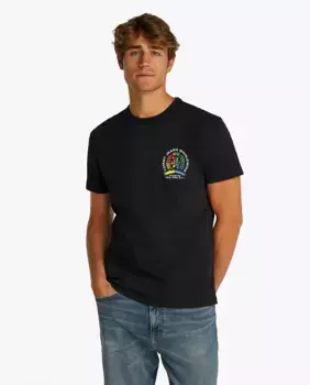 Мужская футболка с вышитым логотипом и классическим кроем Tommy Jeans, черный