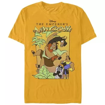 Мужская футболка с забавным плакатом Disney's The Emperor's New Groove с рисунком, золотой