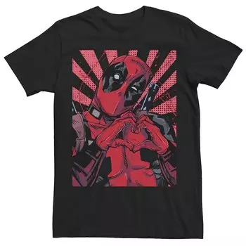 Мужская футболка с закрытым сердечком Marvel Deadpool Licensed Character, черный