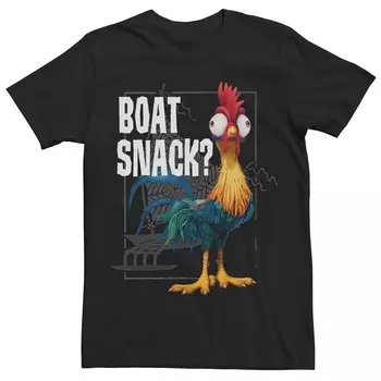 Мужская футболка с закусками Disney's Moana Hei Hei Boat Licensed Character, черный