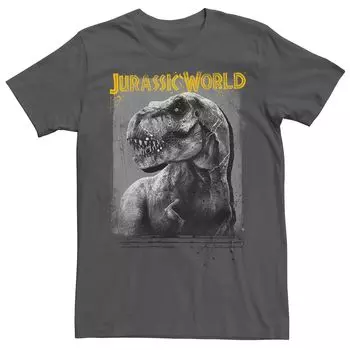 Мужская футболка с затенением профиля Jurassic World T-Rex Licensed Character