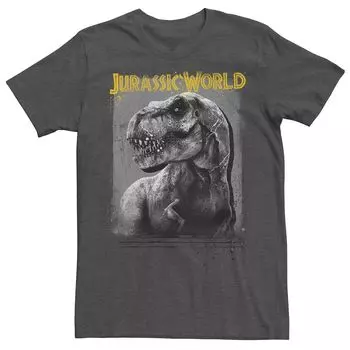 Мужская футболка с затенением профиля Jurassic World T-Rex Licensed Character