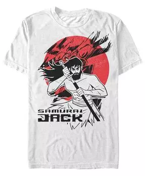 Мужская футболка Samurai Jack The Warrior The Sun Sketch с короткими рукавами Fifth Sun, белый