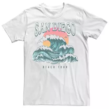 Мужская футболка San Diego Beach Wave Surf Tour Licensed Character, белый