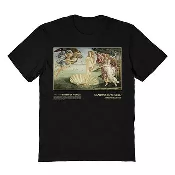 Мужская футболка Sandro Botticelli рождение Венеры черная Licensed Character