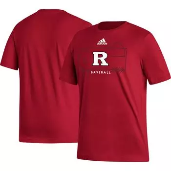 Мужская футболка Scarlet Rutgers Scarlet Knights Locker Lines Basketball Fresh adidas