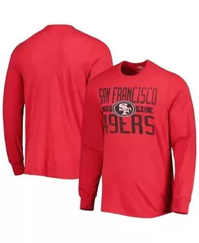 Мужская футболка Scarlet San Francisco 49ers Brand Wide Out с длинным рукавом Franklin '47 Brand