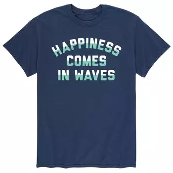 Мужская футболка «Счастье приходит волнами» Licensed Character