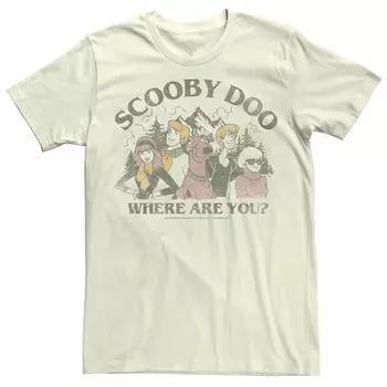 Мужская футболка Scooby Doo Gang Scenic Drawer Licensed Character, цвет Natural