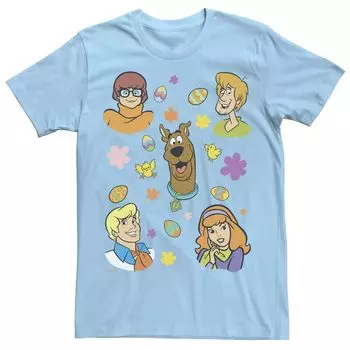 Мужская футболка Scooby Doo Happy Пасхальная банда с цветочными яйцами Licensed Character
