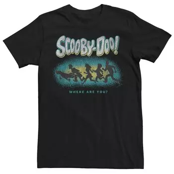 Мужская футболка Scooby Doo Running Mystery Gang Licensed Character, черный