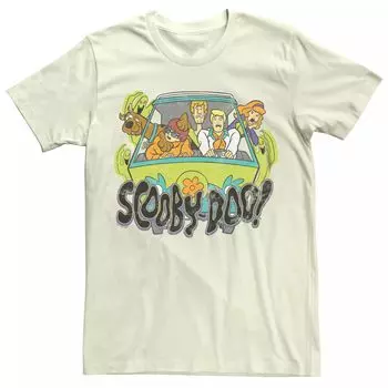 Мужская футболка Scooby Doo Scared Mystery Machine Licensed Character