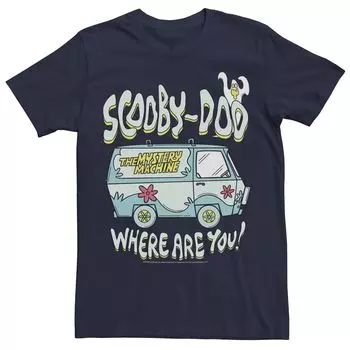 Мужская футболка Scooby-Doo Where Are You Ghost Mystery Machine Licensed Character