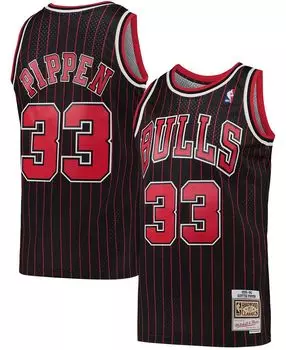 Мужская футболка scottie pippen black chicago bulls hardwood classics 1995-96 swingman jersey Mitchell &amp; Ness, черный