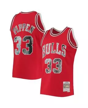 Мужская футболка scottie pippen red chicago bulls 1997-98 hardwood classics 75th anniversary diamond swingman jersey Mitchell & Ness, красный