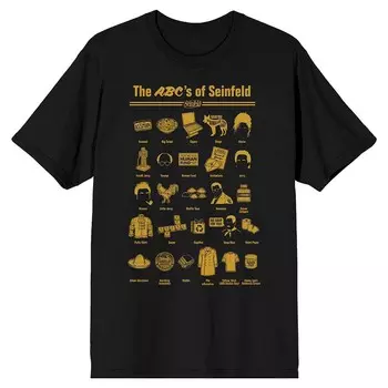 Мужская футболка Seinfeld ABCs Licensed Character, черный